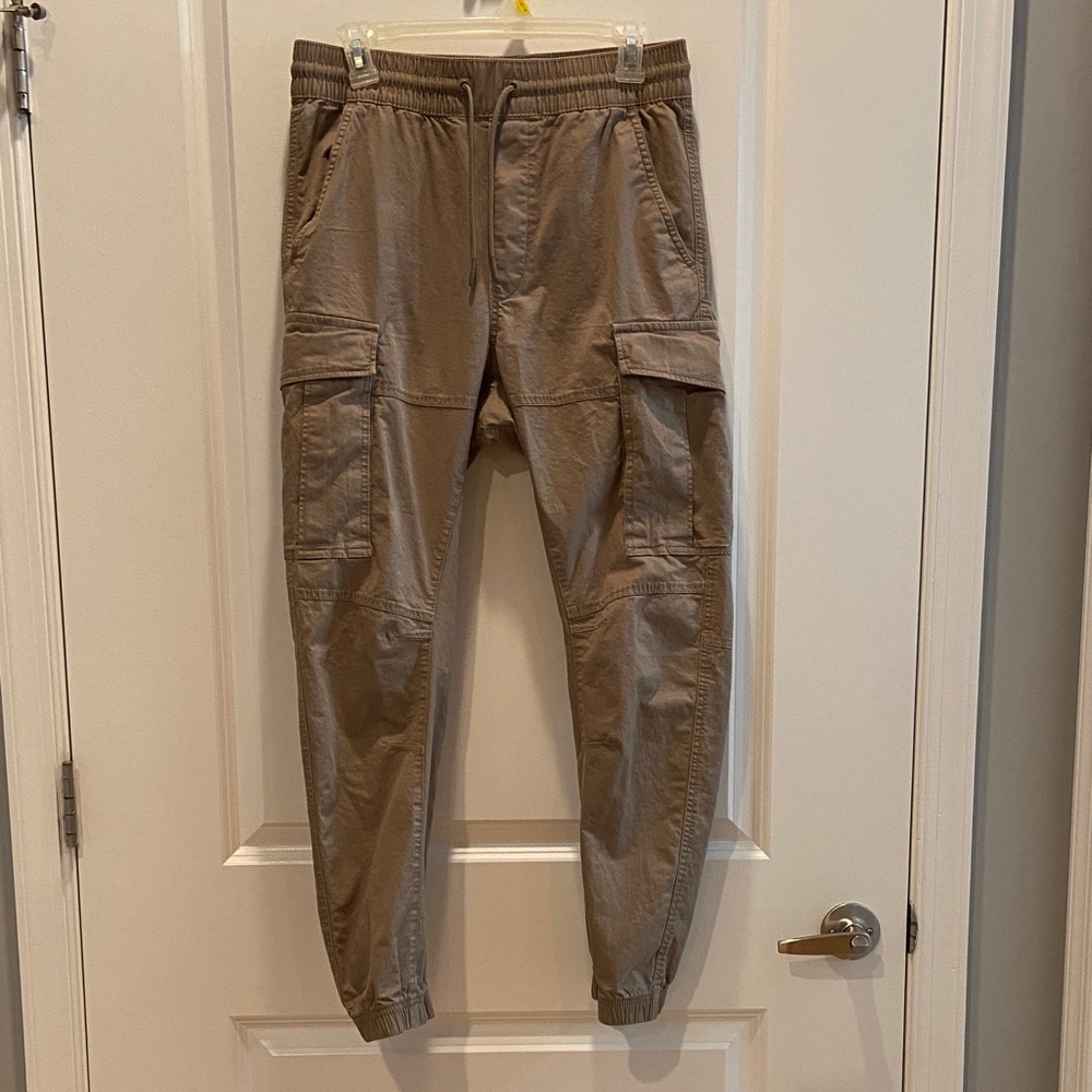 H&M Men's Cargo Joggers in Taupe Brown